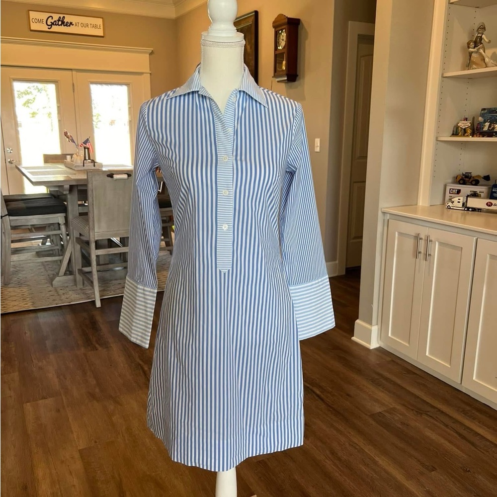CK Bradley Blue Striped Women's Dress